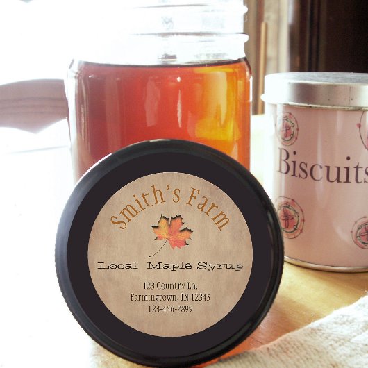 Faux Leaf Cutout Maple Sticker Round