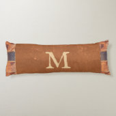 Faux Leather  Antiek Book Monogram Lichaamskussen (Achterkant)