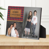 Faux Leather Buffalo Pset-kerstfoto Collage Fotoplaat