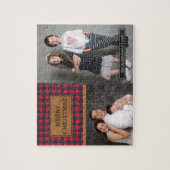 Faux Leather Buffalo Pset-kerstfoto Collage Legpuzzel (Verticaal)