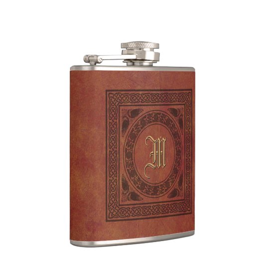 Faux Leather Celtic Knot Sjabloon Heupfles (Rechts)