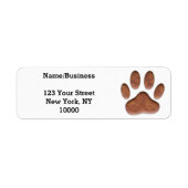 Faux Leather Dog Paw Print Custom Etiket (Voorkant)
