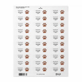 Faux Leather Dog Paw Print Custom Etiket (Full Sheet)