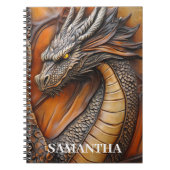 Faux Leather Dragon gepersonaliseerd Notitieboek (Voorkant)