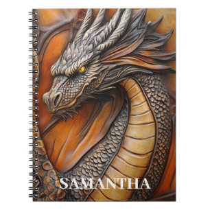 Faux Leather Dragon gepersonaliseerd Notitieboek