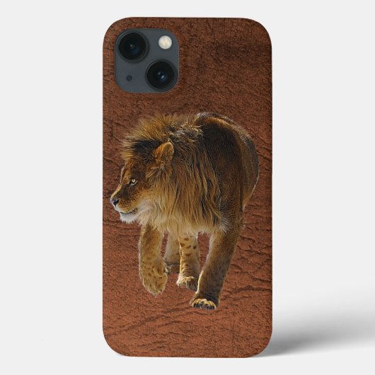 Faux Leather en African Lion Device Hoesje (Achterkant)
