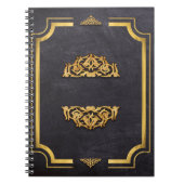 Faux Leather en Gilded Gold Scrollwork Notitieboek (Voorkant)