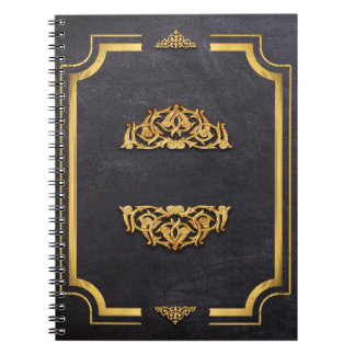 Faux Leather en Gilded Gold Scrollwork Notitieboek