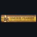Faux leather gold employee milestone anniversary naambordje<br><div class="desc">Cool faux leather and faux gold desktop name plate with star for your employee's milestone anniversary,  customized with the number of years,  employee name and other text,  perfect for your engagement and recognition efforts.</div>