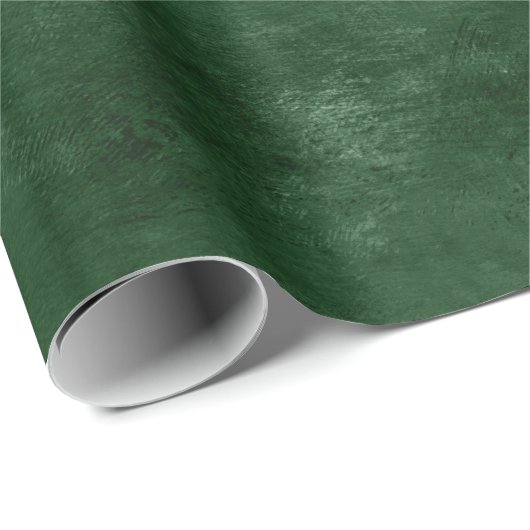 Faux Leather Green Emerald Modern Trendy Elegant Cadeaupapier (Rol Hoek)