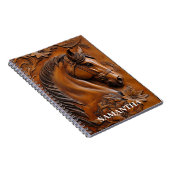 Faux Leather Horse gepersonaliseerd Notitieboek (Rechterzijde)