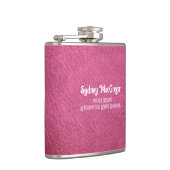 Faux Leather Hot Pink Daughter Afstudeerder Gift Heupfles (Rechts)