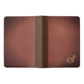 Faux Leather Kijk Elegant Monogramed Extra Groot Moleskine Notitieboekje (Geopend)