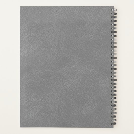 Faux Leather Look Grey Roos Gold Monogram 2024 Planner (Achterkant)