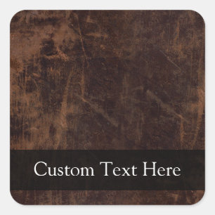 Faux Leather-Look Vierkante Sticker