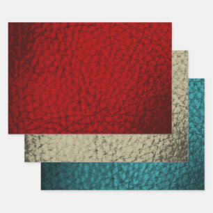 Faux Leather Mix-ontwerp — Rich Tone-set Inpakpapier Vel