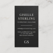 Faux Leather Modern Accountant Tax Preparer CPA Visitekaartje (Achterkant)