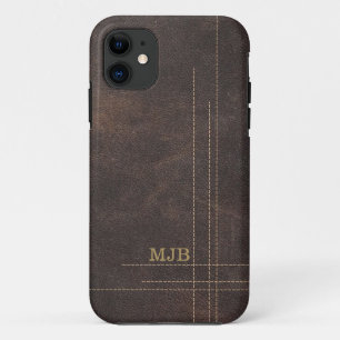 Faux Leather Modern Stitn Design Mannen Case-Mate iPhone Case