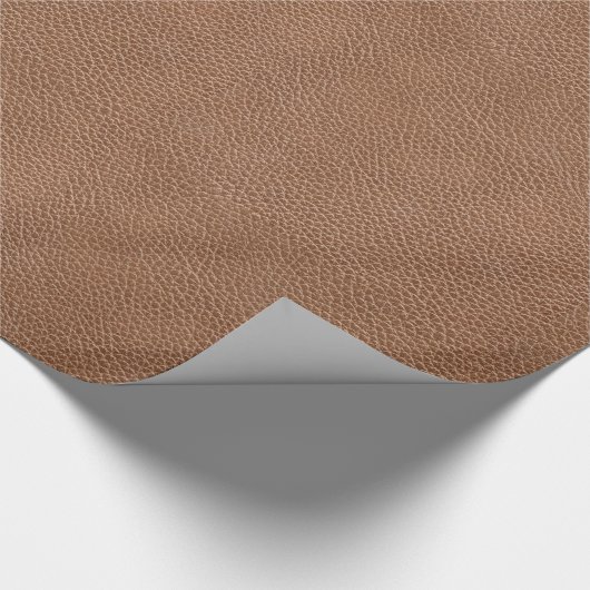 Faux Leather Natural Brown Cadeaupapier (Hoek)