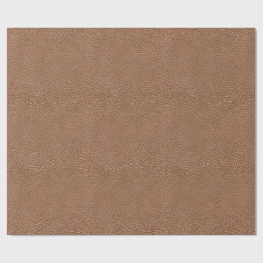 Faux Leather Natural Brown Cadeaupapier (Vlak)