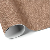 Faux Leather Natural Brown Cadeaupapier (Rol Hoek)