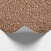 Faux Leather Natural Brown Cadeaupapier (Hoek)