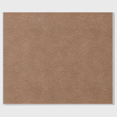 Faux Leather Natural Brown Cadeaupapier (Vlak)