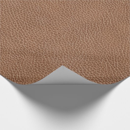 Faux Leather Natural Brown Cadeaupapier (Hoek)