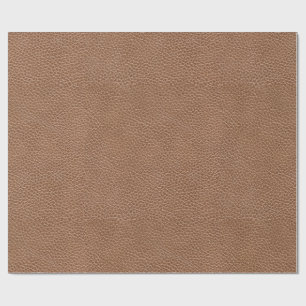 Faux Leather Natural Brown Cadeaupapier