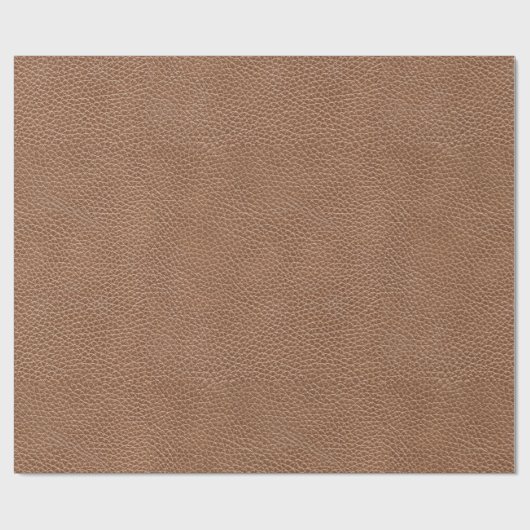 Faux Leather Natural Brown Cadeaupapier (Vlak)
