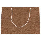 Faux Leather Natural Brown Large Cadeautasje (Voorkant)