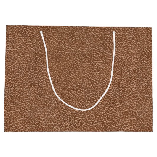 Faux Leather Natural Brown Large Cadeautasje (Achterkant)