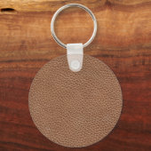Faux Leather Natural Brown Sleutelhanger (Voorkant)