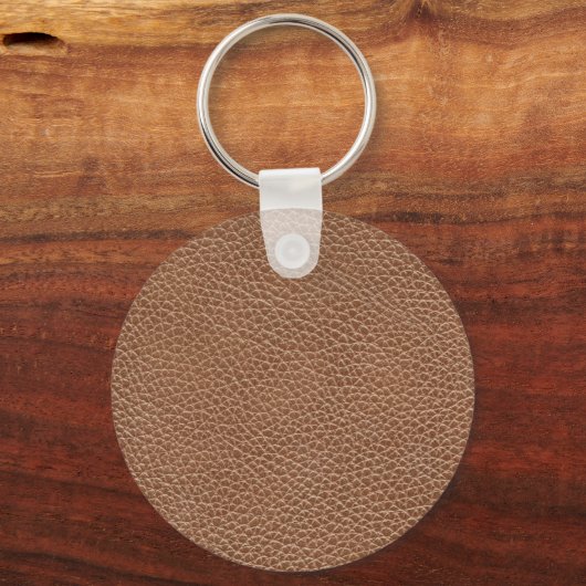 Faux Leather Natural Brown Sleutelhanger (Voorkant)