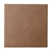 Faux Leather Natural Brown Tegeltje (Voorkant)