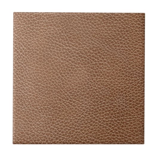 Faux Leather Natural Brown Tegeltje (Voorkant)