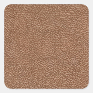 Faux Leather Natural Brown Vierkante Sticker