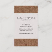 Faux Leather Natural Brown Visitekaartje (Achterkant)