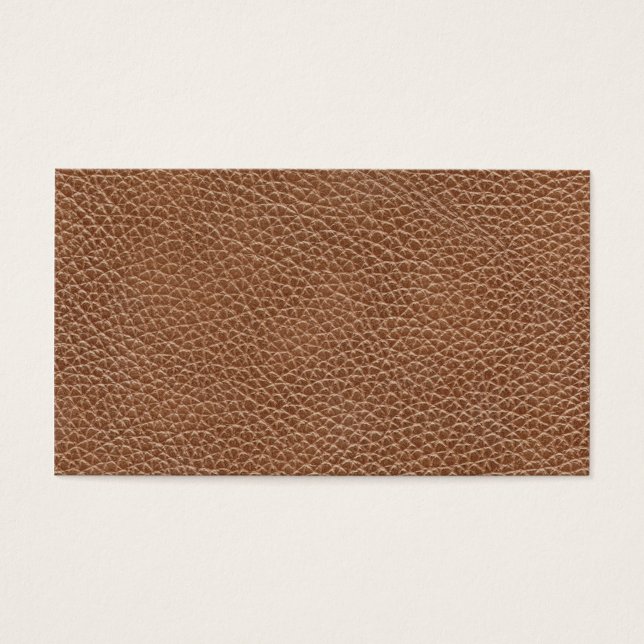 Faux Leather Natural Brown Visitekaartjes (Voorkant)