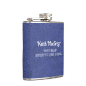 Faux Leather Navy Blue Afstuderen Gift Heupfles (Rechts)