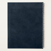 Faux Leather Navy Blue Roos Gold Monogram 2025 Planner (Achterkant)