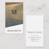 Faux Leather Print / monogram Visitekaartje (Voorkant / Achterkant)