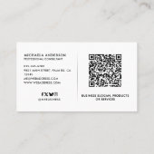 Faux Leather Professional QR Code & Social Media Visitekaartje (Achterkant)