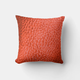 Faux Leather Salmon Color Design Kussen