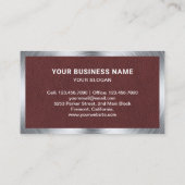 Faux Leather Steel Circular Saw Handyman Carpenter Visitekaartje (Achterkant)