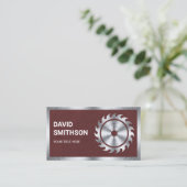 Faux Leather Steel Circular Saw Handyman Carpenter Visitekaartje (Staand voorkant)