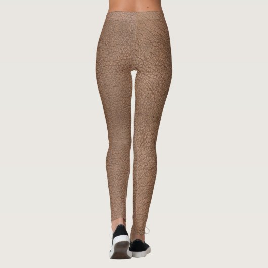 Faux Leather Textured Carmel Leggings (Achterkant)