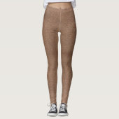 Faux Leather Textured Carmel Leggings (Voorkant)