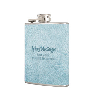 Faux Leather Turquoise Dochter Afstudeerder Gift Heupfles