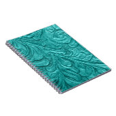 Faux Leather Western Pattern Blauwgroen Notebook Notitieboek (Rechterzijde)